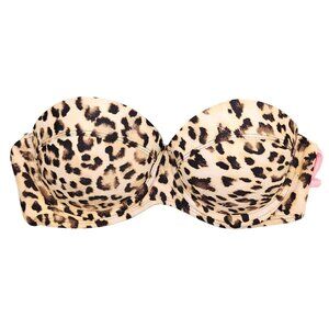 Women's Rue Bleu by Rue21 Leopard Strappy Back Bikini Top Medium Swimsuit Pink